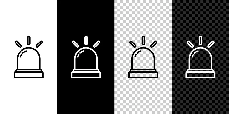 Set line Motion sensor icon isolated on black and white background.  Vector Stock Illustration