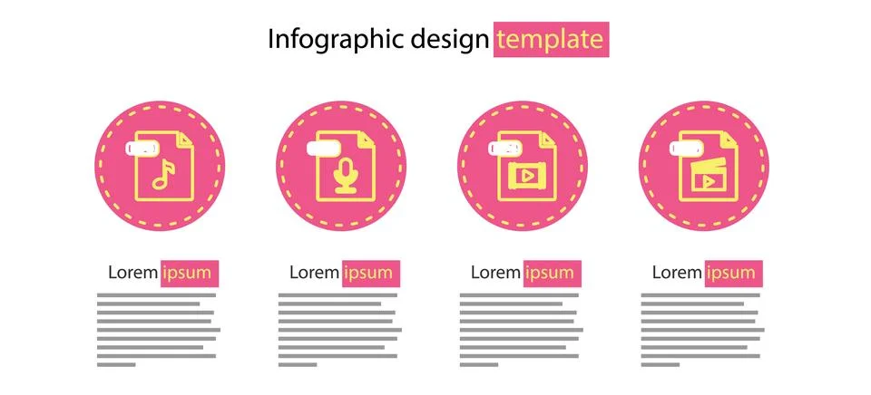 Set line MP4 file document, MOV, OGG and MP3 icon. Vector Stock Illustration