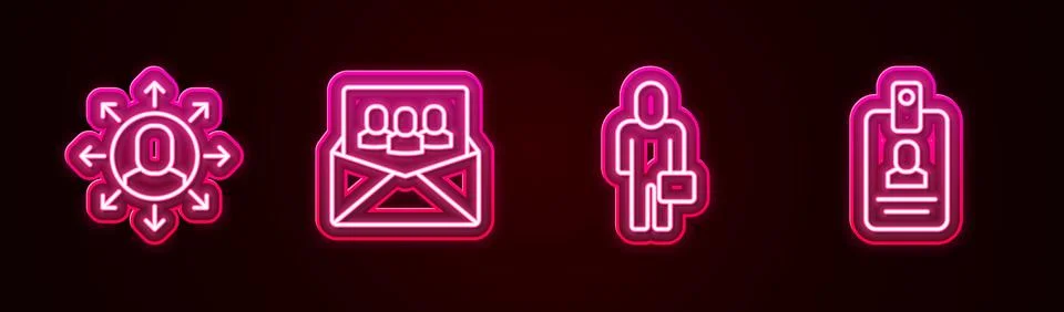 Set line Multitasking manager working, Project team base, Businessman and Stock Illustration