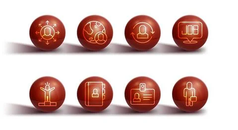 Set line Multitasking manager working, Productive human, Search job, Identi.. Stockillustratie