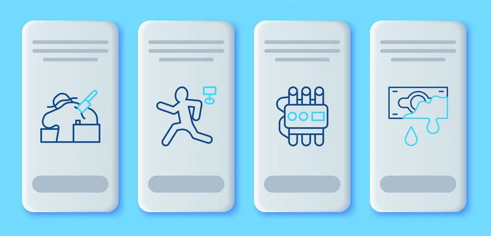 Set line Murder, Dynamite and timer clock, and Bloody money icon. Vector Stockillustratie