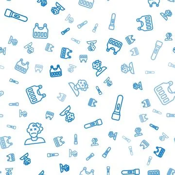 Set line Murder, Flashlight and Bulletproof vest on seamless pattern. Vector Stock Illustration