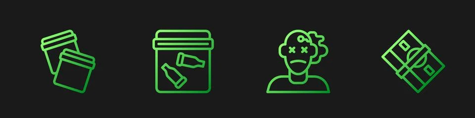 Set line Murder, Plastic bag with ziplock, Evidence bullet and Stacks paper.. Illustrazione stock