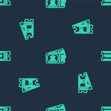 Set line Museum ticket, Train and Ticket on seamless pattern. Vector イラスト素材