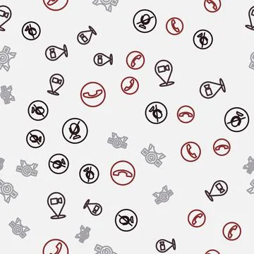 Set line Mute microphone, Video chat conference, Web camera and Telephone Stock Illustration