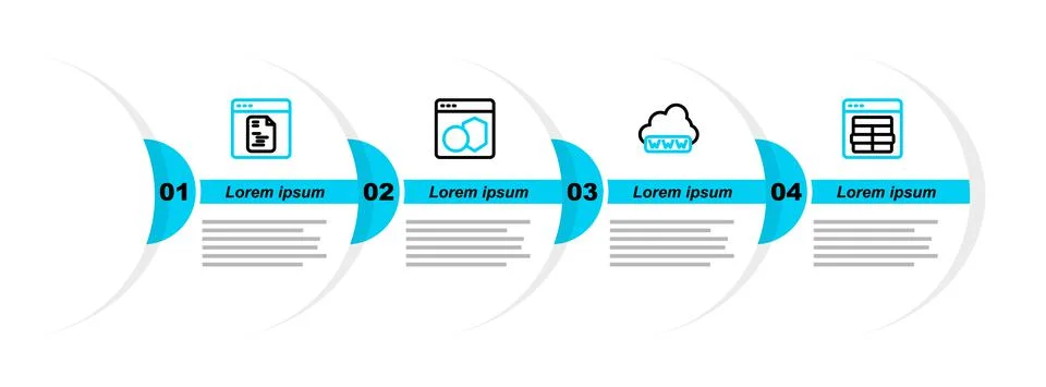Set line MySQL code, Web development, Software and icon. Vector Stock Illustration