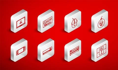 Set line Mystery or random box, Create account screen, Computer mouse gaming 库存插图
