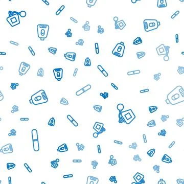 Set line Nail file, Perfume and Epilator on seamless pattern. Vector Illustrazione stock