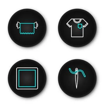 Set line Needle for sewing with thread, Sewing Pattern, T-shirt and Textile.. Stock Illustration