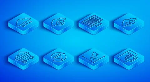 Set line Network cloud connection, Cloud computing lock, Binary code, Sales f Stock Illustration