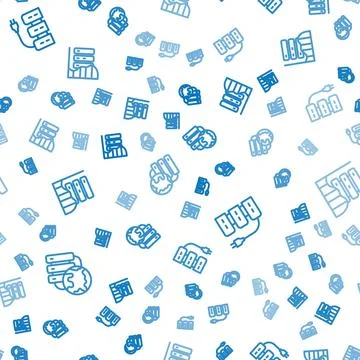 Set line Network cloud connection, Server and Server, Data, Web Hosting on Illustrazione stock