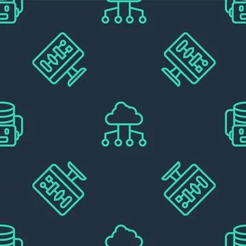 Set line Network cloud connection, Algorithm and Artificial intelligence ro.. Stock-Illustration