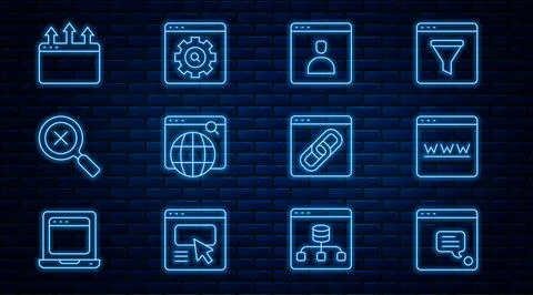 Set line New chat messages notification, Browser window, Create account screen Stock Illustration