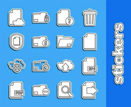 Set line Next page arrow, EPS file document, Document, Unknown, Finance folder Stock Illustration