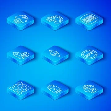 Set line NFT blockchain technology, Ethereum ETH, Cyber security, Digital crypto 库存插图