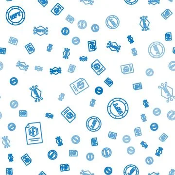 Set line NFT contract, Digital crypto art and on seamless pattern. Vector Stock Illustration