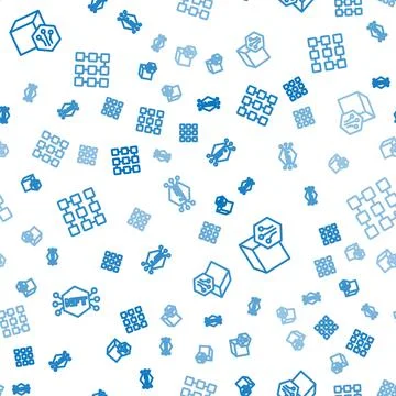 Set line NFT Digital crypto art, and blockchain technology on seamless pattern イラスト素材