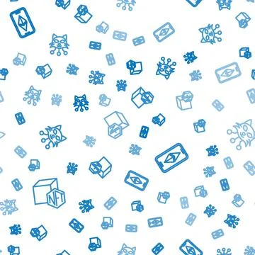 Set line NFT Digital crypto art, Ethereum ETH and on seamless pattern. Vector Stock Illustration