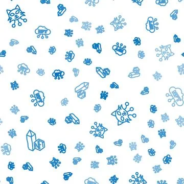 Set line NFT Digital crypto art,  and cloud on seamless pattern. Vector Illustrazione stock