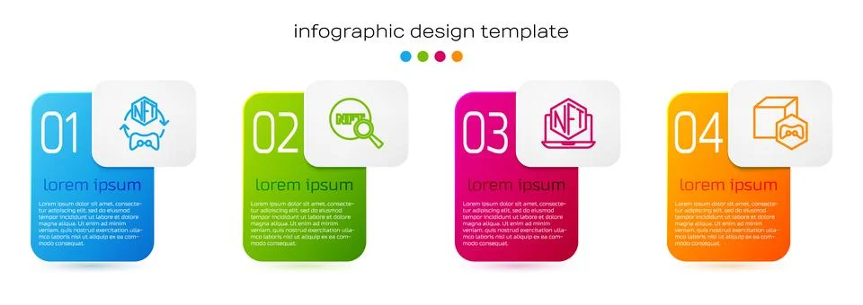 Set line NFT Digital crypto art, Search, Laptop with store app and . Business Ilustração Stock