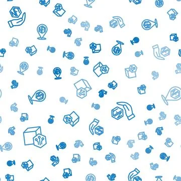 Set line NFT Digital crypto art, and on seamless pattern. Vector Stockillustratie