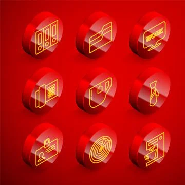 Set line Office folders, Document, Location with text work, Telephone, Cup of イラスト素材