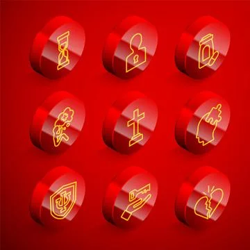 Set line Old hourglass, Solution to the problem, Sedative pills, Helping hand イラスト素材