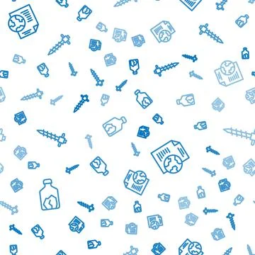 Set line Ore mining, Earth globe with document and Construction jackhammer on Stock Illustration