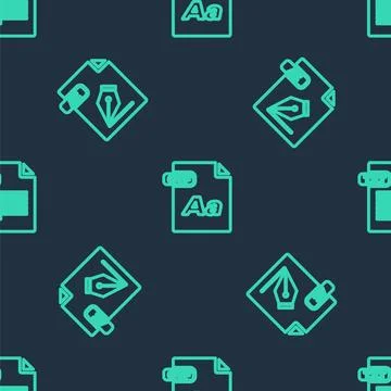 Set line OTF file document, AI and TXT on seamless pattern. Vector Stock Illustration