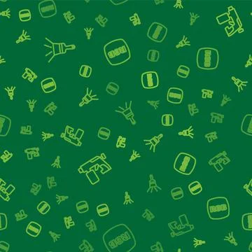 Set line Paint brush, spray gun and RGB on seamless pattern. Vector Stock Illustration