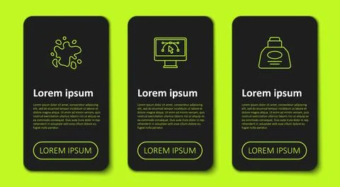 Set line Paint spray, Computer with design program and Inkwell. Business in.. イラスト素材