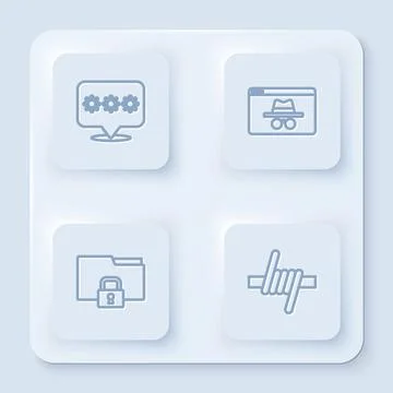 Set line Password protection, Browser incognito window, Folder and lock and.. Stock Illustration