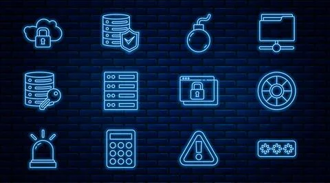 Set line Password protection, Safe, Bomb ready to explode, Server, Data, Web 库存插图