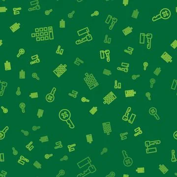 Set line Password protection, Wrong key and Marked on seamless pattern. Vector Stock Illustration