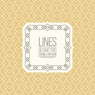 Set of line pattern and linear frame イラスト素材