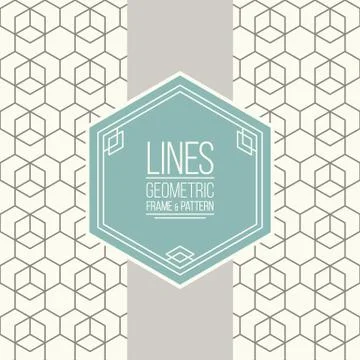 Set of line pattern and linear frame イラスト素材