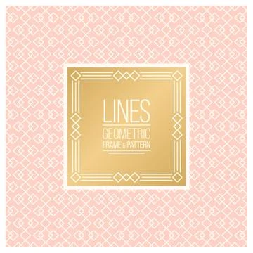 Set of line pattern and linear frame イラスト素材