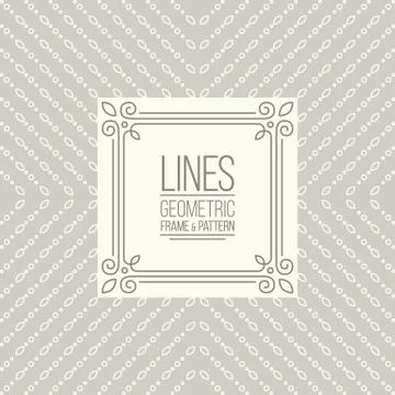 Set of line pattern and linear frame 스톡 일러스트