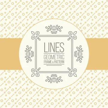 Set of line pattern and linear frame Illustrazione stock