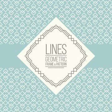 Set of line pattern and linear frame Stock Illustration