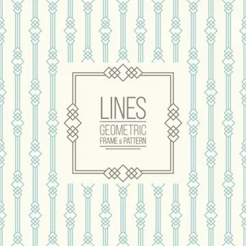 Set of line pattern and linear frame Stock-Illustration