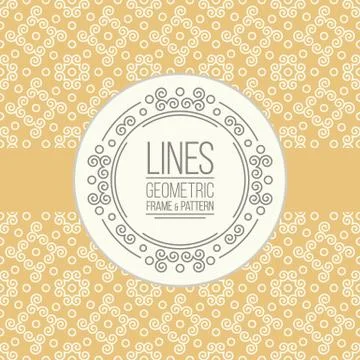 Set of line pattern and linear frame Illustrazione stock