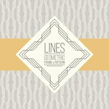 Set of line pattern and linear frame Stock Illustration