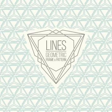 Set of line pattern and linear frame 스톡 일러스트