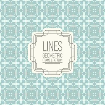 Set of line pattern and linear frame Stock Illustration