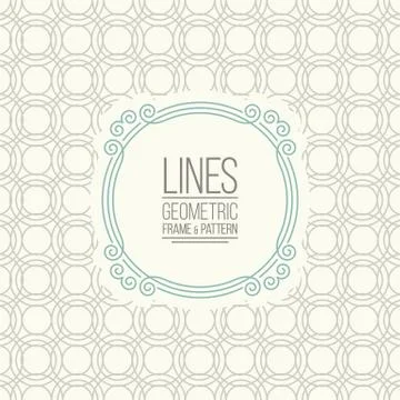Set of line pattern and linear frame Stock Illustration