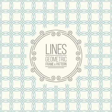 Set of line pattern and linear frame Stock Illustration