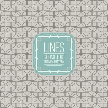 Set of line pattern and linear frame Stock Illustration