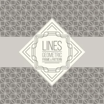 Set of line pattern and linear frame Stock Illustration
