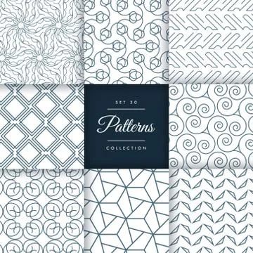 Set of line pattern vector background Stock Illustration